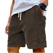 Mokaloha herrefløjlsshorts, Pacificozy afslappede sommerstrandshorts med snøre og elastisk talje, løstsiddende lette shorts med lommer