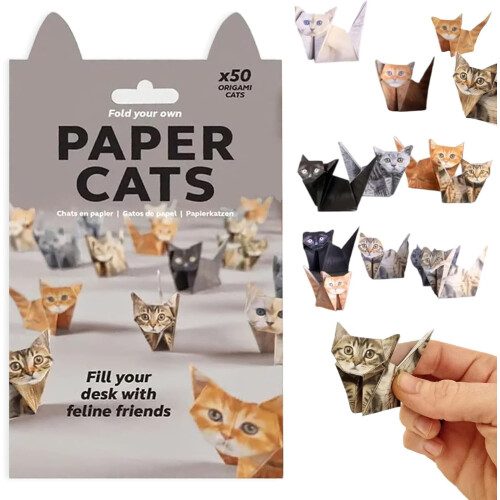 τεμάχιο DIY χάρτινες γάτες Origami, 50 φύλλα χαρτιού Origami για να διπλώνετε χαριτωμένες