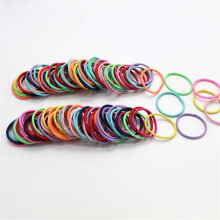 Set van 100 stuks elastische haarelastiekjes van nylon in snoepkleuren, eenvoudige elastische haarelastiekjes voor kinderen, basis haaraccessoires