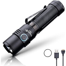 Wiederaufladbare MC5-Taschenlampe, 3300 Lumen, IPX8, magnetisch, kompakte EDC-LED-Taschenlampe für Notfälle und Camping – Schwarz