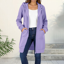 Jaqueta feminina casual com capuz e mangas compridas, ideal para o dia a dia, atividades ao ar livre ou encontros casuais. Tamanho G.