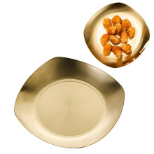 Plateau de service carré en acier inoxydable 304 - Plat à crachoir doré poli pour os, amuse-gueules et condiments. Inoxydable et élégant !