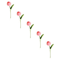 5 Mini-Tulpensträuße aus PU-Leder zur Heimdekoration