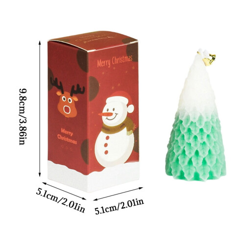 Bougies de Noël vert armée, aromathérapie, lot de 3 1