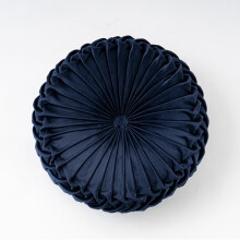 Coussin rond citrouille de 35 cm – Coussin de siège plissé en velours