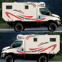 2X RV Motorhome Universal Body Sticker DIY Stripes Image Decal Sticker Decoration for Caravan Trailer