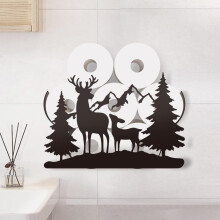 Metalowy uchwyt na papier toaletowy Deer, montowany na ścianie, organizer 8
