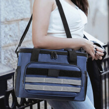 Borsa termica per pranzo di grande capacità blu navy