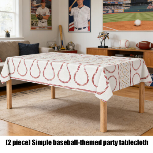 2er-Pack Party-Tischdecken im Baseball-Stil, benutzerfreundlich, 1