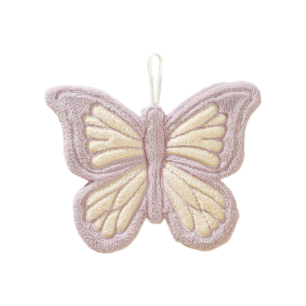 Thick Corals Fleece Butterfly Shape Washcloth Absorbent-Purple