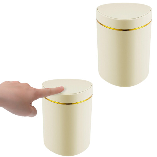 Lixeira de mesa com tampa – Compacta 12,5 x 16 cm