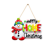 Décoration de Noël en bois, bonhomme de neige, plaque à suspendre pour porte ou mur – Fonctionne sans électricité, compatible avec les