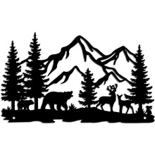 Décoration murale Ours des forêts de montagne – Plaque sculpturale silhouette d'animal sauvage, compatible avec la maison, le balcon, le jardin,