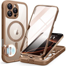 Magnetische iPhone 16 Pro Max Hülle, kompatibel mit MagSafe, integrierter 9H-Glas- und Kameraschutz, stoßfest, Wüstenbraun