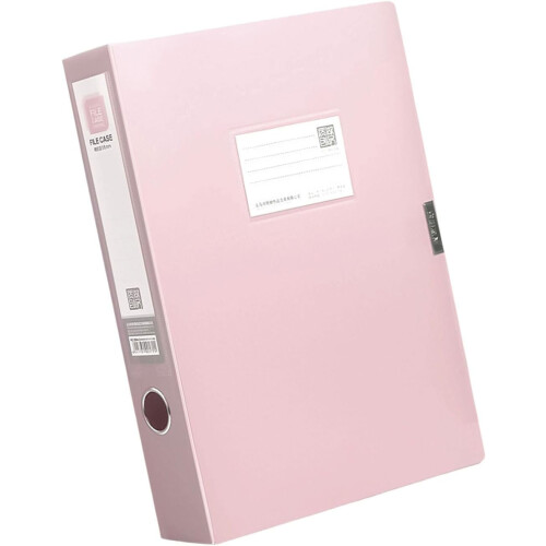 High-Capacity Document Organizer Box with Label Window, 23.2x31.6x3.5cm, for Reports & Contracts, Office Storage with Handle