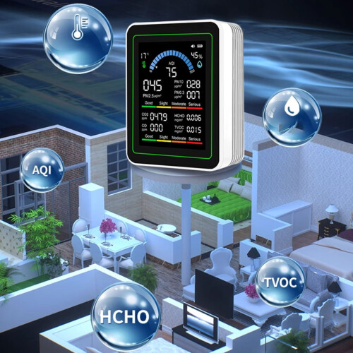 Μετρητής Ποιότητας Αέρα PM1.0PM2.5PM10CO2TVOC HCHO Θερμοκρασία και Υγρασία 1