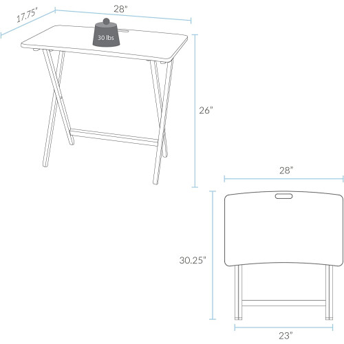 Mesa plegable de madera maciza (marrón) 1