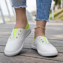 Sapatos femininos, mocassins confortáveis, planos, respiráveis, leves, para caminhada, sapatos femininos, Z02 amarelo, 7