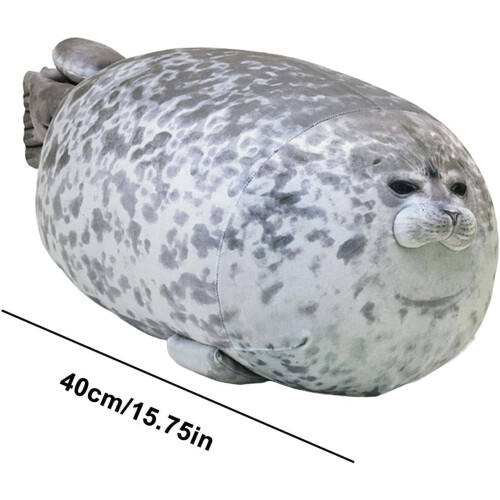 Μαξιλάρι Chubby Seal – Μαλακό βελούδινο παιχνίδι Blob, γκρι μαξιλάρι με ζωάκια του 2