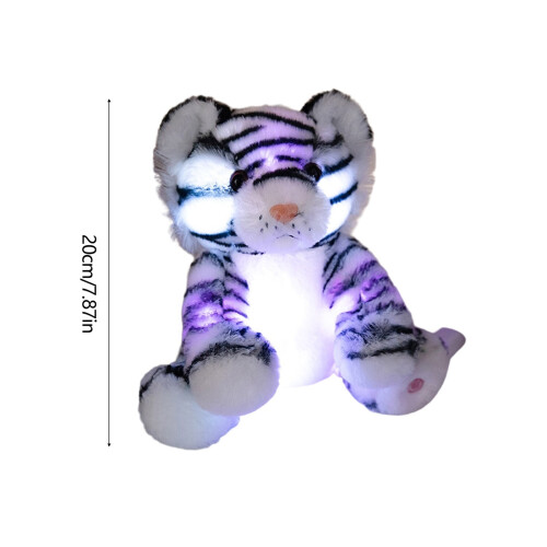8" φωτιζόμενο λούτρινο ζωάκι LED Tiger με πολύχρωμο νυχτερινό φως, απαλό βελούδινο 2