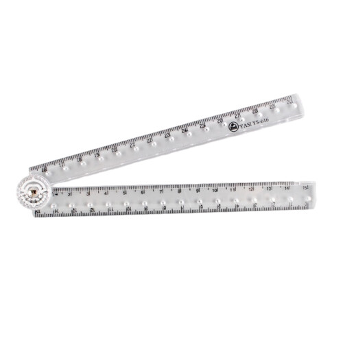 High-Visibility Foldable Measuring Ruler - Shatterproof Polyacrylate Design for Technical Drawing & Academic Use