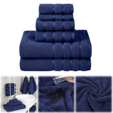Serviette de bain turque en coton 600 g/m², bleu marine, ultra douce et très absorbante, 70 x 140 cm (27,6 x 55 pouces).