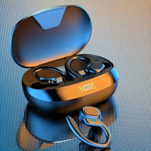 Écouteurs intra-auriculaires sans fil True Wireless, avec micro, oreillettes sport à contour d'oreille, stéréo, avec boîtier de charge et