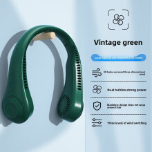 Håndholdt ventilator, lille ventilator uden blade med hængende hals, justering af tre hastigheder, USB-opladning, velegnet til sport og udendørs
