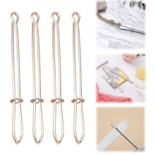 DIY Rope Threading Clip Set (4Pc) + Tweezers – Metal Easy-Pull Tool for Hoodie, Pants & Shorts Drawcords | Compatible with Standard Cords