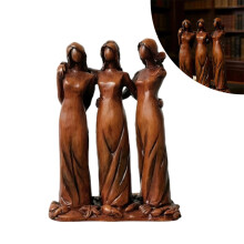 Statue en bois des Trois Sœurs Bohèmes – Décoration rustique bohème pour le salon, cadeau de Saint-Valentin pour elle, compatible avec un