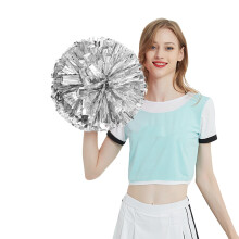 Lot de 2 pompons de cheerleading métallisés de 30 cm – Pompons sportifs éclatants pour enfants, adultes, esprit d'équipe et encouragements