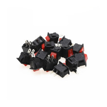 5/15 stuks mini-tuimelschakelaar SPST zwart en rood klikschakelaars knop AC250V3A /125V6A 2-pins I/O 10*15mm aan/uit-tuimelschakelaar
