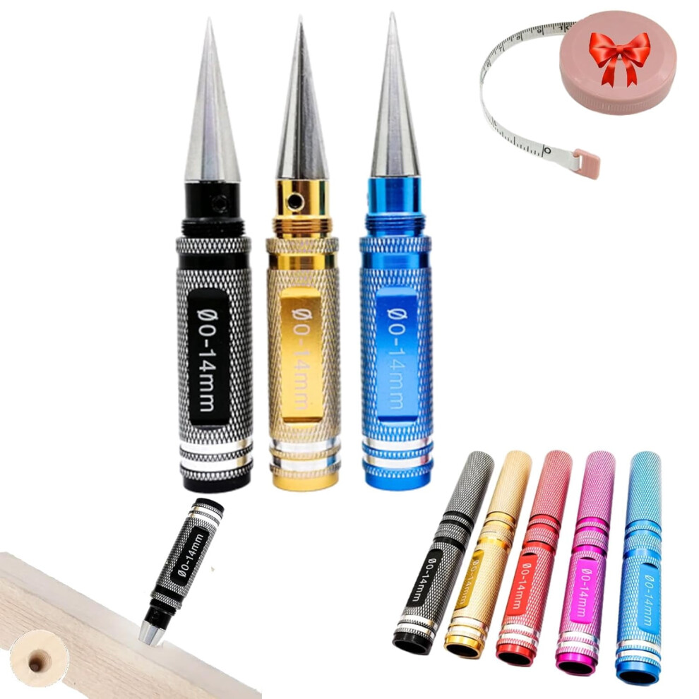 Multipurpose Manual Hole Punch Set (3Pcs), Steel 0-14Mm, 1-2/3Â Body, Air Transfer Holes Extension Tool Â Compatible With Diy Projects 9313598072634