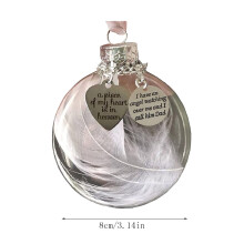 3.14inch Transparent Christmas Ball Ornaments,Angel Feather Inside Balls Clear Xmas Decor Balls for Christmas Birthday Wedding Party Decor