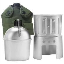 Matsal Kopp Spispåse Kit Militär Matsal för Utomhus Camping Överlevnad Vandring Backpacking