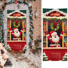 Décorations de Noël AuroraX6.6x3ft Sapin de Noël blanc extérieur autocollant pour porte ou mur - Décorations hivernales pour maison, porche et