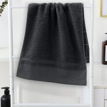 Absorberende strandhanddoek, klein, kleurvast, zacht, voor volwassenen, minimalistisch, effen kleur, 30 x 13,4 inch, grijs, badhanddoek voor