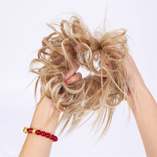 Chignon décoiffé, postiche, chouchou élastique en cheveux synthétiques, extension de queue de cheval 2
