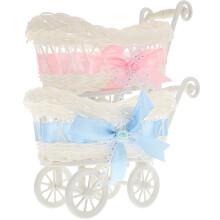 2 cestini per dolci per baby shower, cestini regalo, cestini floreali intrecciati per matrimoni, decorazioni