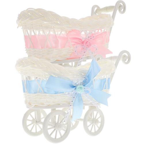 2 τεμάχια καλάθια με γλυκά για baby shower, καλάθι δώρων, διακόσμηση γάμου με υφαντά