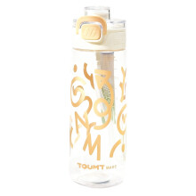 Gourde transparente avec paille pour activités de plein air, 730 ml, étanche, avec indicateur de temps, idéale pour le sport, les voyages et la