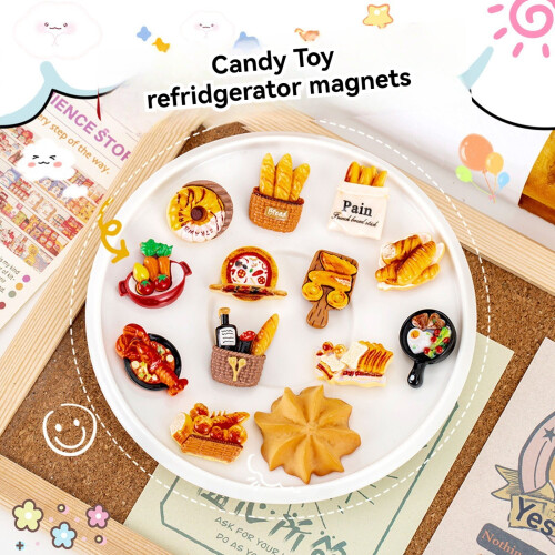 Simulation Food Refrigerator Magnets Cute Fridge Decor 12pcs 2