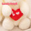 Λούτρινα ζωάκια Love Bunny με κόκκινη καρδιά 8" χαριτωμένα λούτρινα παιχνίδια 3