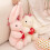 Conejito de peluche con corazón rojo, 8 pulgadas 6