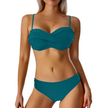 Bikinisets voor dames, bikinibeha met franjes, jarretels en een opvallend design voor dansvoorstellingen en badkleding, damesbikini, donkergroen,