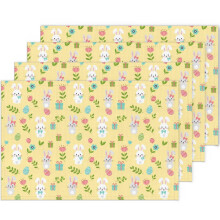 Oster- und Geschenkboxen, gelbes Sommer-Platzset (4er-Set), 30 x 45 cm, Leinen-Küchenmatten, rutschfest, hitzebeständig, waschbar