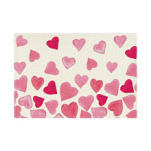 1 placemat voor Valentijnsdag, 11,8 x 17,7 inch, rood/roze hart- en kralendesign – decoratie voor lente, bruiloft, feest of festival