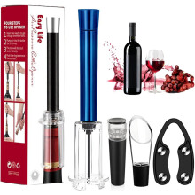 Wino on the Go ünnepi ajándékkészlet – 4 az 1-ben fóliavágó, kiöntő, vákuumdugó és nyitó alumínium nyéllel