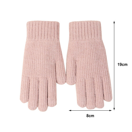 Gestrickte Winterhandschuhe mit Fleecefutter, winddicht 2