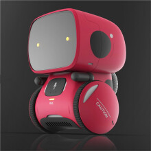 Robot interactif intelligent et mignon (rouge) – Contrôle vocal et tactile, jouet éducatif réactif pour adolescents, compatible iOS/Android